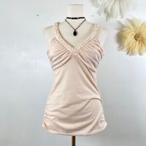 Vintage Studio Y Womens Y2K Coquette Babydoll Top Size M Fairy Feminine Pink